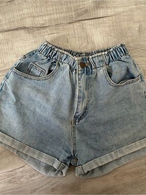 light wash jean shorts